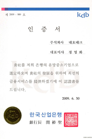 Promising Small Business Certificate